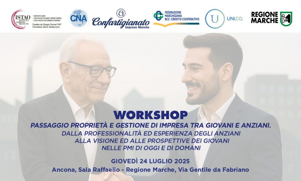Workshop Passaggio proprietà e gestione di impresa tra giovani e anziani
